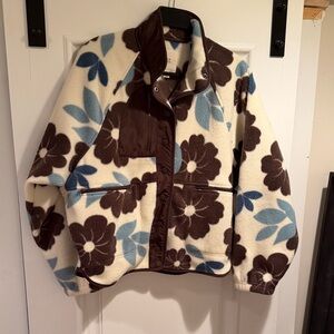 Thread & Supply Floral Utility Jacket - Brown, Blue, Cream